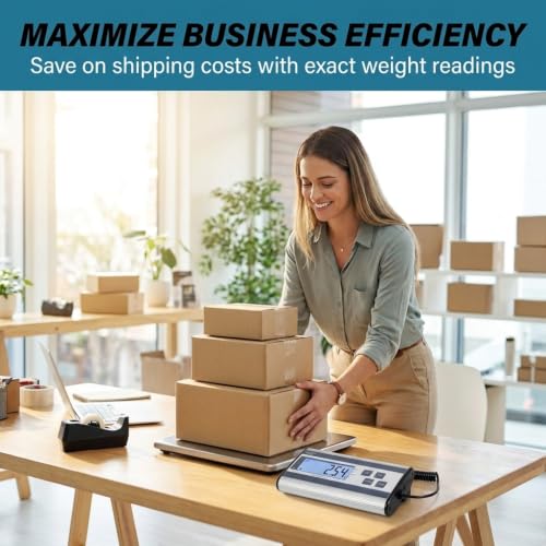 Smart Weigh Digital Postal Shipping Scale, Heavy Duty, 440 lb Capacity, 6 oz Readability, Hold & Tare Function, Stainless Steel Platform