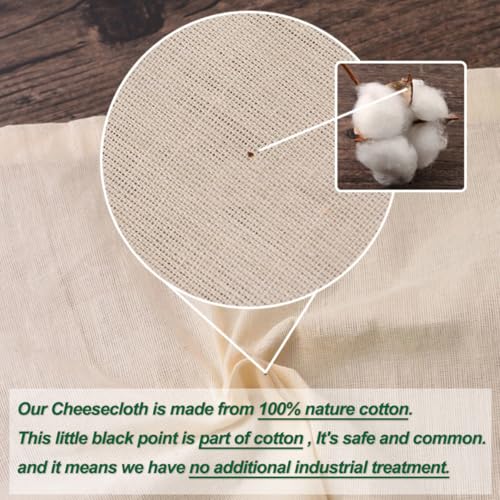 2 Pcs Cheese Cloths, Grade 100, 36x36Inch,100% Unbleached Cotton Cheesecloth for Straining, Reusable with 4 Hemmed Edges,Ultra-Fine Mesh Cloth, Muslin Cheese Cloth for Cooking,Crafts - 9 Sq.Ft