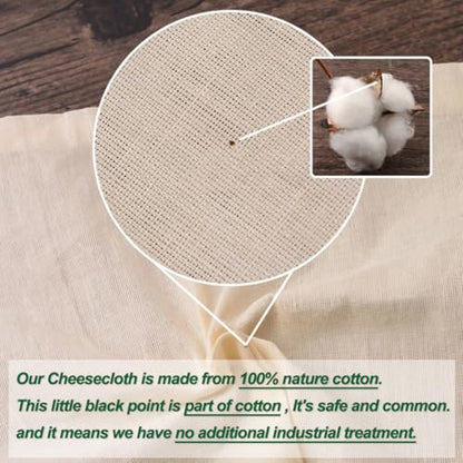 2 Pcs Cheese Cloths, Grade 100, 36x36Inch,100% Unbleached Cotton Cheesecloth for Straining, Reusable with 4 Hemmed Edges,Ultra-Fine Mesh Cloth, Muslin Cheese Cloth for Cooking,Crafts - 9 Sq.Ft