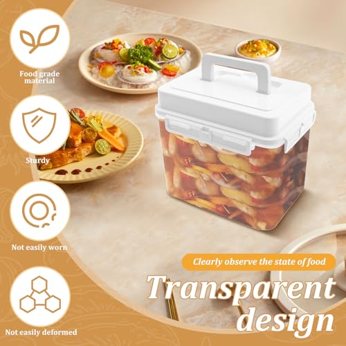 Fermentation jar, Kimchi Containers, Plastic Press Fermentation Container With Hidden Handle Press Tray Design Clear Good Sealing Sauerkraut Press Container for Olives Black Cherries Jalapenos (5L) - color: 5L