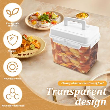 Fermentation jar, Kimchi Containers, Plastic Press Fermentation Container With Hidden Handle Press Tray Design Clear Good Sealing Sauerkraut Press Container for Olives Black Cherries Jalapenos (5L) - color: 5L