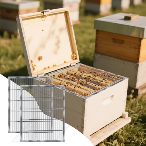 Metal Queen Excluder for 10 Frame Beehive,20.08 X 16.14 Inch Beehive Queen Excluder 10 Frame,Queen Excluder for 10 Frame Hive,Queen bee excluder 10 Frame,Beekeeping Tools (2)