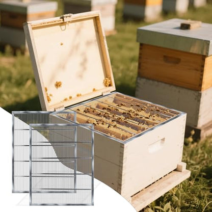 Metal Queen Excluder for 10 Frame Beehive,20.08 X 16.14 Inch Beehive Queen Excluder 10 Frame,Queen Excluder for 10 Frame Hive,Queen bee excluder 10 Frame,Beekeeping Tools (2)