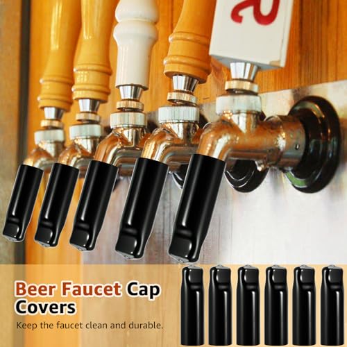 MRbrew Beer Faucet Cap & Plug Covers 15 Pack Beer Tap Cap Plug Brush, Draft Beer Faucet Rubber Soother Sanitary Covers, Cleaning Brush Cleaning Tap Kit for Kegerator Draft Beer Faucet (6+6+3)
