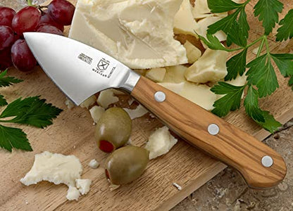 Mercer Culinary Renaissance Olive Wood Parmesan Cheese Knife, 2.75-Inch - color: Olive Wood Handle, size: 2.75-Inch Parmesan Cheese Knife