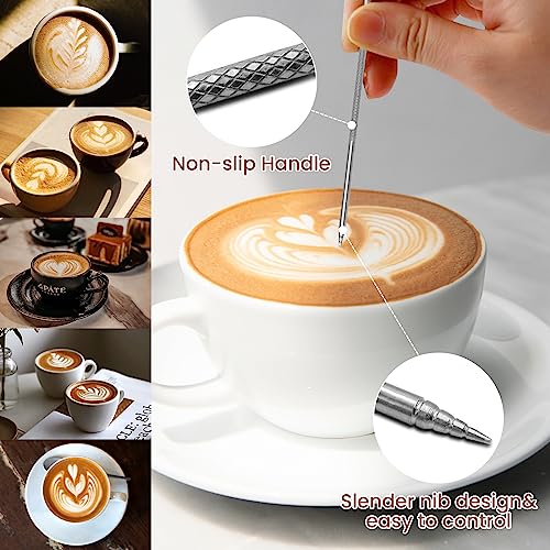 Milk Frothing Pitcher, Dailyart 12oz/350ml Milk Frother Cup 304 Stainless Steel Milk Steamer Cup with Scale, Espresso Machine Accessories, Milk Pitcher with Art Pen for Cappuccino Coffee Latte Art - size: 11.8 Ounces