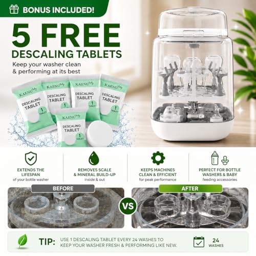 120Pcs Detergent Soap Tablets for Baby Bottle Washer- Compatible with all Baby Bottle Washers, Baby Brezza, Momcozy & GROWNSY - Effective Cleaning with Safe Highly Concentrated Formula