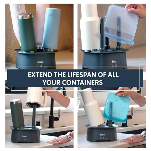 Brisa Rack: Powered Drying for reusables bottles, bags, and containers - Heated Air Drying Technology - Home Essential Drying Rack Kitchen Tool - Gray - color: Gray