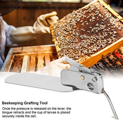 Beekeeping Grafting Tool,Single End Queen Bee Larva Grafting Needle Transferring Tool,Metal Bee Rearing Grafting Kit for Rearing Queen Bee
