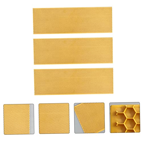 Mikikit Plastic Beehive Foundation Sheet for Deep Hive 3PCS Honeycomb Frame Easy to Use Beehive Building Accessories
