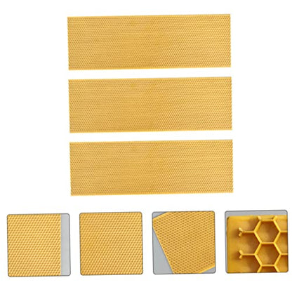 Mikikit Plastic Beehive Foundation Sheet for Deep Hive 3PCS Honeycomb Frame Easy to Use Beehive Building Accessories