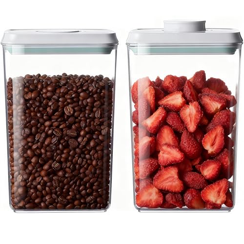 Melovom Pop Food Storage Containers Set Airtight Food Storage Containers with Pop Lids, Kitchen Pantry Organization and Storage, BPA Free, 2 x 2.8Qt - color: blue