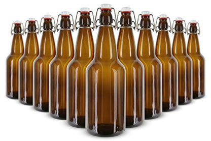 Ez Cap Beer Bottles, Amber, 16 oz.