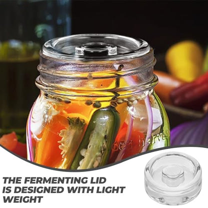 Wide Mouth Mason Jar Fermentation Glass Weight Lid, Heavy Jar Weight for Pickles and Fermentor Use, Multi-function Sturdy Glass Fermenting Cover