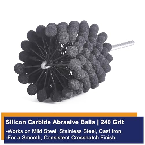 Garhgi 3 Inch (76.2mm) Cylinder Hone Tool Brush with 240 Grit SC Balls | For Hydraulics Automotive Motorcycle Engine Brake Rotors Piston Rings Cam Bearings Crosshatching Deglazing Deburring - size: 3.000"(76.2mm), style: 240 Grit