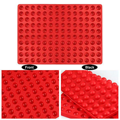 Palksky 140-Cavity Small Round Silicone Mold/Semicircle Chocolate Drops Mold/Dog Treats Pan/Semi Sphere Gummy Candy Molds for Ganache Jelly Caramels Cookies Pet Treats Baking Mold - color: 1PCS 140-Cavity