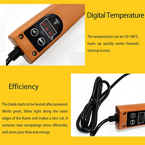 Electric Honey Uncapping Knife Stainless Steel Beekeeping Scraper Cutter Bee Extractor, 50-180°C Temperature Control for Beekeeper