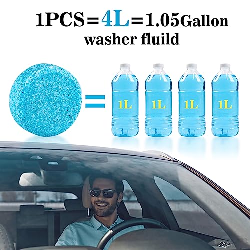 Sukh Car Windshield Washer Tablets - Washer Fluid Tablets Glass Cleaner Concentrate Car Windshield Wiper Fluid Car Windshield Cleaner Automotive Glass Cleaner