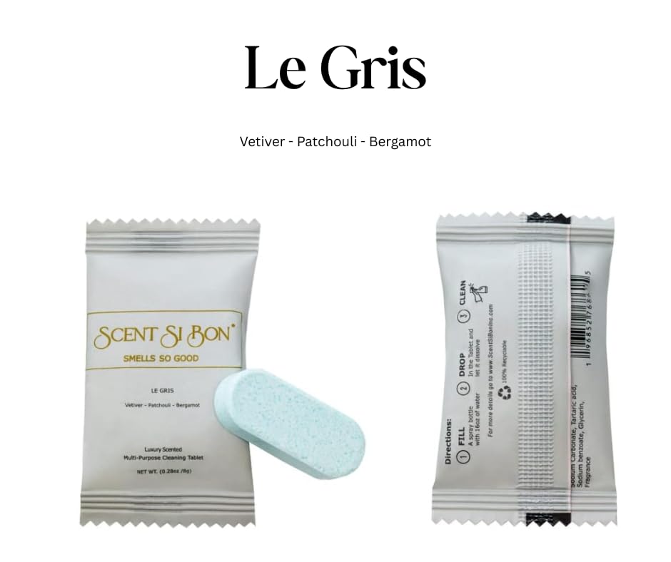L'Ombre Luxury Scented Multi-Purpose Cleaning Tablets, 4 Count, Makes 4 x 16oz Bottles, Inspired By Iconic Perfumes