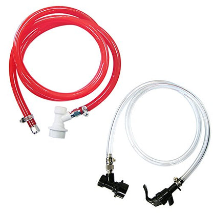 PERA 3/16" ball lock beer line assembly & 5/16" ball lock gas line assembly for beer making