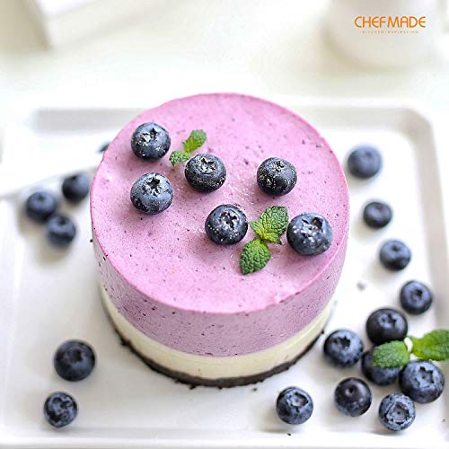 CHEFMADE Mousse Ring Mold, 4-Inch Round Non-Stick Seamless 18/8 Stainless Steel Food Molding - size: 01 - 4" Round 3" (H)