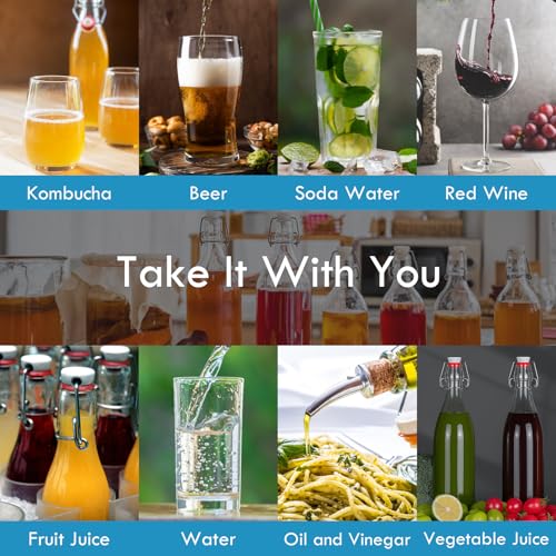 6 Pack 25oz Swing Top Glass Bottles, Flip Top Glass Bottles with Airtight Lids for Home Brewing,2nd Fermentation,Kombucha,Kefir,Vanilla Extract,Juice,Tea,Beverages,Soda,Oil,Limoncello,Beer,Coquito