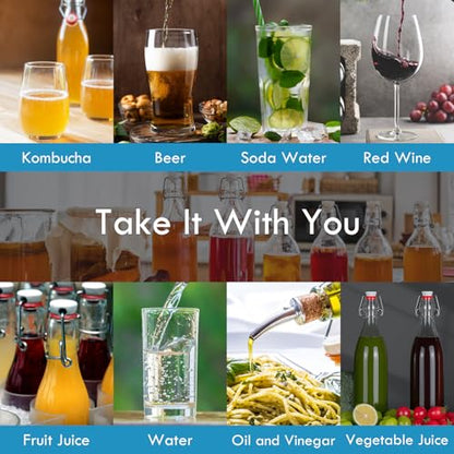 6 Pack 25oz Swing Top Glass Bottles, Flip Top Glass Bottles with Airtight Lids for Home Brewing,2nd Fermentation,Kombucha,Kefir,Vanilla Extract,Juice,Tea,Beverages,Soda,Oil,Limoncello,Beer,Coquito
