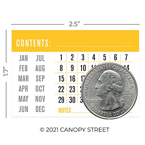 Food Packaging Labels with Month and Date Info / 250 Small 2.5" x 1.7" Meal Prep Labels/Freezer Safe Meal Planning Stickers/Made in The USA - size: Yellow 1.7” x 2.5”
