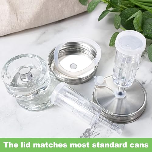 Fermentation Kit 2 Lids 2 Weights for 86MM Wide Jar | Upgraded Airtight Lids, Glass Weights, for Sauerkraut, Pickles,Kimchi,Easy Storage (Jars Not Included)