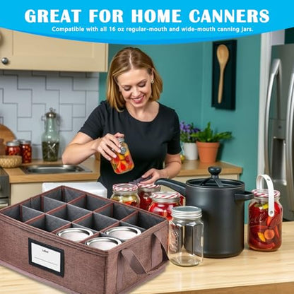 16 oz Mason Jar Storage Containers - Sturdy Canning Jar Boxes Organizer, Foldable with Dividers, Holds 12 Pint Mason Jars, Home Canning Supplies (2 Pack Pint) - size: 2 Pack Pint
