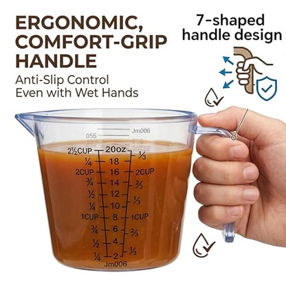 Measuring Cup Set, 3PCS Plastic Liquid Measuring Cups,Includes 150Ml, 300Ml and 600Ml, with Nozzle Handle- Baking, Cooking, Mixing & Liquid/Solid Measuring, Essential Kitchen Tools (Clear) - color: Clear