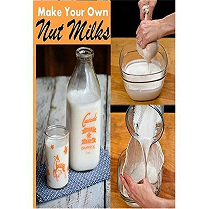 2 Pcs Pro Quality Nut Milk Bag - Big 10"X12" Commercial Grade - Reusable Almond Milk Bag & All Purpose Food Strainer - Fine Mesh Nylon Cheesecloth & Cold Brew Coffee Filter