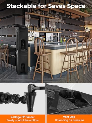 Insulated Beverage Dispenser 5 Gal, Commercial Hot/Cold Drink Dispenser for Coffee Shop, Large Parties, Church Gatherings, Camping, Heavy Duty Beverage Cooler with Faucet for Outdoor (No Electricity)