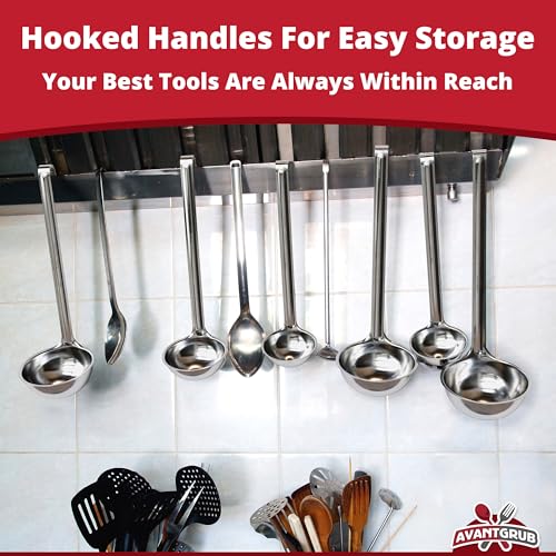 Super Sturdy, Ergonomic 2 Oz. Soup Ladle 3 Pk. Stainless Steel Ladles with Long Handles. Best Kitchen Accessories for Stirring, Portioning and Serving Soups, Chili and Stew in Restaurants and at Home - size: 2oz-3pk