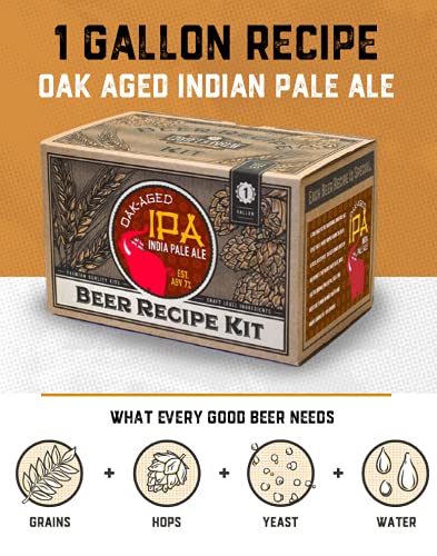 Craft A Brew Recipe Kit - Oak Aged IPA Refill - 1 Gallon - Ingredients for Home Brewing Beer - color: Oak Aged IPA