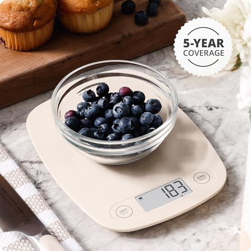 Greater Goods Food Scale – Digital Kitchen Scale, 1g Precision, Easy-Tare & Quick Conversion, Slim Compact Design, Durable & Portable | Ideal for Cooking, Baking & Meal Prep (Birch White) - color: Birch White