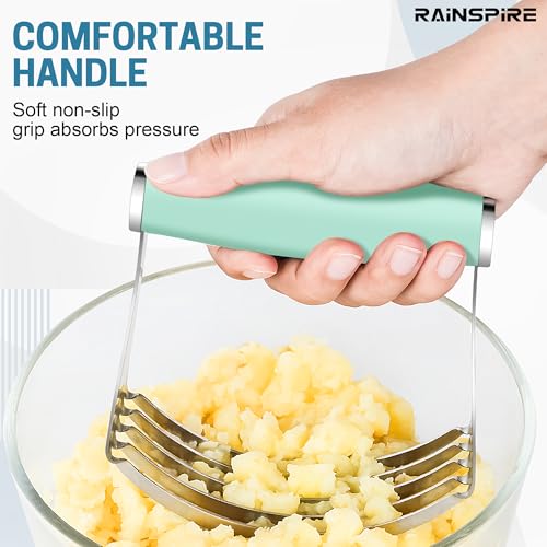 Rainspire XL Pastry Cutter For Baking, Heavy Duty Pastry Blender Stainless Steel, Thick Sharp Blades Dough Blender, Dough Cutter Butter Cutter Pastry for Easy Mixing, Dishwasher Safe (Mint Green) - color: Mint Green