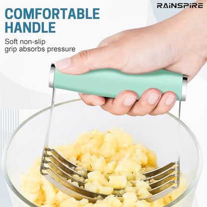 Rainspire XL Pastry Cutter For Baking, Heavy Duty Pastry Blender Stainless Steel, Thick Sharp Blades Dough Blender, Dough Cutter Butter Cutter Pastry for Easy Mixing, Dishwasher Safe (Mint Green) - color: Mint Green