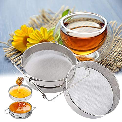 Golden Palace Honey Strainer, Stainless Steel Honey Strainer, Double Sieve, Beekeeping Supplies, Food Grade 304 Stainless Steel Sieve