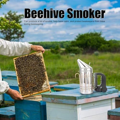 Electric Beehive Smoker, Stainless Steel Beekeeping Equipment with Heat Handle, for Driving Bees and Extracting Honey