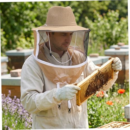 Beekeeper Hat with Veil - Professional Protection Bee Hat with Adjustable Strap & Breathable Design for Beekeeping Supplies Beekeeper Bee Supplies