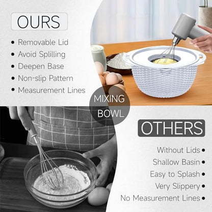 4-1 Strainer with Bowl Set - Rotatable Colander for Kitchen(Patented) - Strainers and Colanders - Pasta Strainer with New Upgraded Graters for Fruit Veggie Fun Kitchen Presents - White - color: White