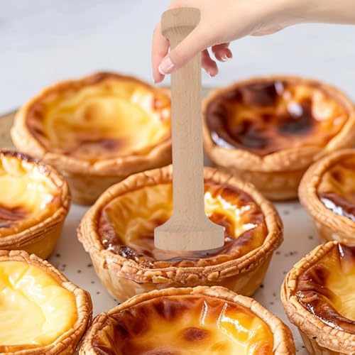 Wooden Tart Tamper,Double Side Pastry Dough Egg Tarts Pastry Tools DIY Cake Pastry Tools for Making Egg Tart, Pasta, Cheesecakes Dessert Kitchen Baking Tools (Model 2) - color: Model 2