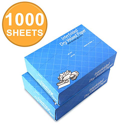Fit Meal Prep 1000 Sheets 6 x 10.75” Dry Wax Paper Sheets for Food, Greaseproof Sandwich Wrapping, Interfolded Deli Wax Paper for Fries, Burgers, Food Basket, Made in USA - size: 6 x 10.75"