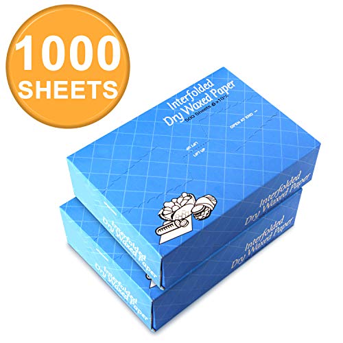 Fit Meal Prep 1000 Sheets 6 x 10.75” Dry Wax Paper Sheets for Food, Greaseproof Sandwich Wrapping, Interfolded Deli Wax Paper for Fries, Burgers, Food Basket, Made in USA - size: 6 x 10.75"