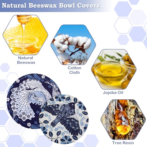 2 Large Reusable Beeswax Bowl Covers for Bread Proofing, 10/12 Inch Elastic Beeswax Wraps Cotton Cloth Sourdough Bowl Covers for Proofing Baskets, Mixer Bowls, Food Storage Containers - color: Tropical Fish