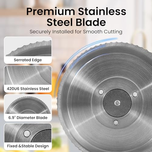 Manual Bread Slicer for Homemade Bread, Bread Cutter for Adjustable and Even Slices, Classic Hand Crank Sourdough Slicer with Scale Line & Powerful Suction Cup, Sharp Stainless Steel Blade (Red) - color: Red