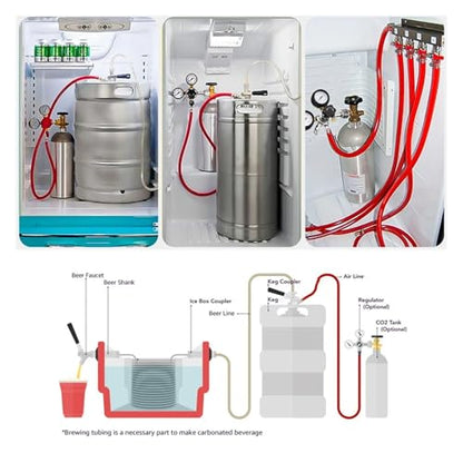 Home Brewing Co2 Regulator Beer Gas Line Kit,W21.8/CGA320 Homebrew Keg Pressure Regulator with Ball Lock Carbonated PVC Tubing Hose Wine Accessories(CGA320)