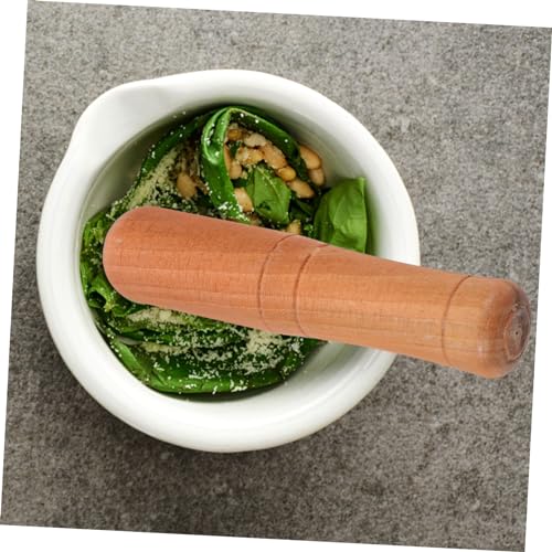 INOOMP Wooden Pestle Rod Lightweight Ergonomic Kitchen Gadget for Garlic Mashing Sauerkraut Pounder Food Grinding Stick for Sauces Purees and Pastes Random Color