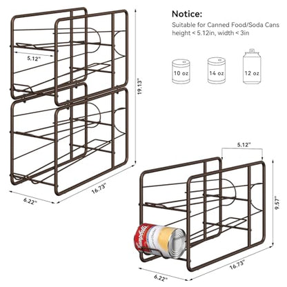 MOOACE 4 Pack Can Dispenser Rack, Stackable Can Storage Organizer Holder for Canned Food Kitchen Cabinet Pantry Countertop, Bronze - color: Bronze